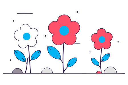 Flower vector illustration on white background. Floral flat design.のイラスト素材
