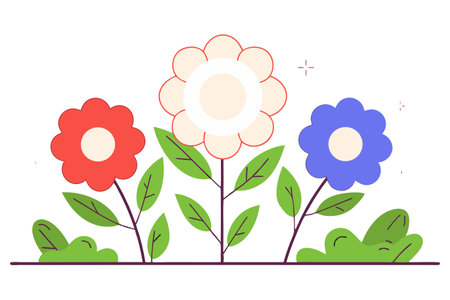 Flower vector illustration. Flat style. Floral design element.のイラスト素材