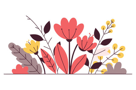 Flowers design, floral nature plant ornament garden decoration and botany theme Vector illustrationのイラスト素材