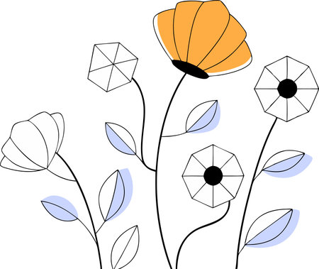 This is an illustration of a beautiful flower in the style of Doodle.のイラスト素材