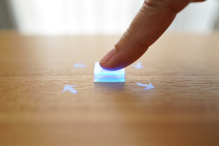 Translucent light emitting diode. Innovative technology. Minimalistic design conceptual.の素材