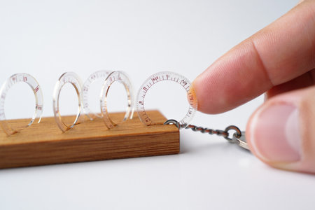 Hand adjusting rings. Transparent rings. Measurement markings. Precision measurement.の素材