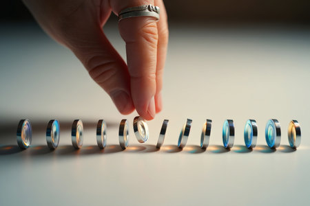 Lens arrangement. Optics perfection. Clarity demonstration. Sleek design.の素材