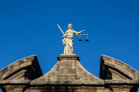Justice statue at Dublin astleの写真素材