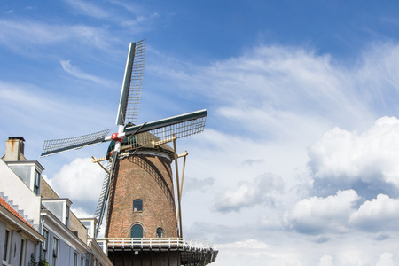 Old mill at the city gate of Wijk bij Duurstede in Hollandの写真素材