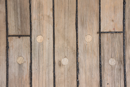 Wooden floor of an old  sail shipの写真素材