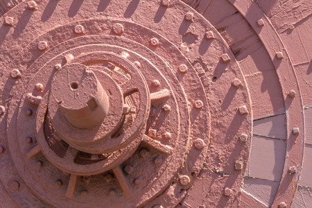 A large colourful waterwheelの写真素材