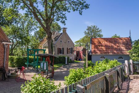Ancient Dutch village Allingawier in Friesland in the Netherlandsのeditorial素材