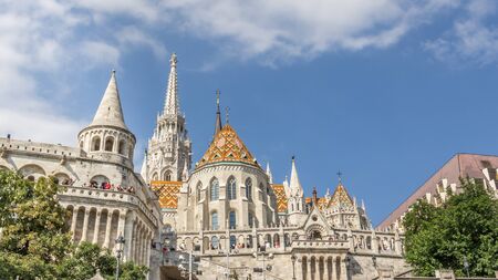 BUDAPEST, HUNGARY, - JULY 21, 2015:  Castle district with Matthias church in Budapest the capital city of Hungaryのeditorial素材