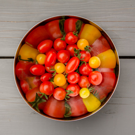 Variety of small tomatoの写真素材