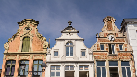 Gable houses at the great market in Mechelen Belgiumのeditorial素材