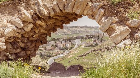 View from fortress Karak in Jordanの写真素材