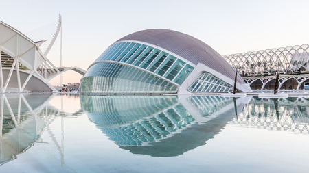 Valencia,Spain December 02, 2016: l'hemisferic in the city of arts and science Valencia, Spainのeditorial素材