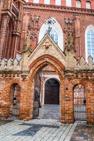 Entrance Bernadine church  in the old town of Vilius in Lithuania Baltic States Europeの素材 [FY31087232901]