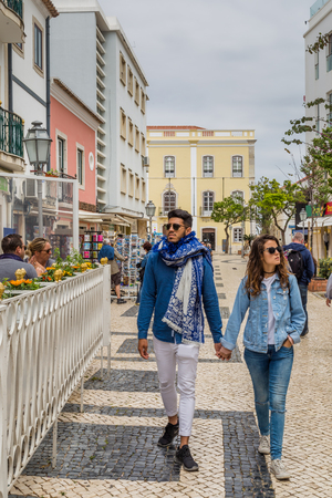 Albufeira, Portugal - April, 22, 2017: Street view Lagos in the Algarve in Portugalのeditorial素材