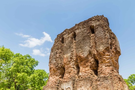 The Royal Palace at the ancient city of Polonnaruwa, the medieval capital of Sri Lankaの写真素材