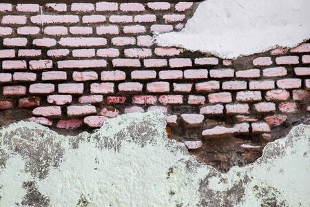 Authentic old brick wall with different colorsの写真素材