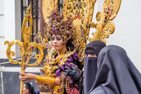 Jakarta, Indonesia - October, 28, 2017 Women in the old city of Jakarta, Indonesia