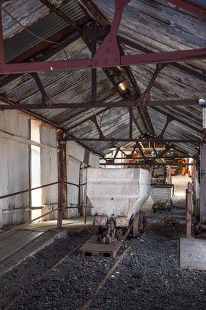 Blaenavon,Wales, UK - July, 25, 2018: Old coal carts, at Heritage site Blaenavon Colliery Big Pit Natiional Museum in Wales, UKのeditorial素材