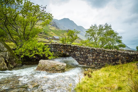 Small stone bridge Snowdonia NP, Wales, UK