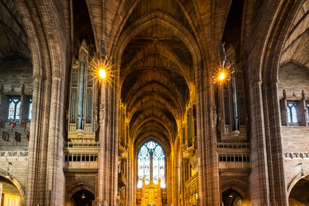 Liverpool, United Kingdom August 01, 2018 Interor of the Liverpool Cathedral in LIverpool, UKのeditorial素材