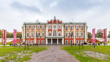 Tallinn, Estonia - September 30, 2018:  Facade of Kadriorg Palace in Roman Baroque style in Tallinn Estland. Planned after the model of Versailles. Art meuseum of Estonia.のeditorial素材