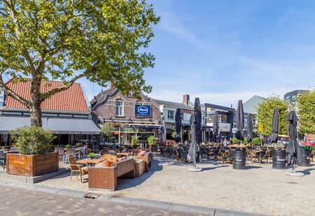 Tilburg Netherlands - September 10, 2019: Restaurant, cafe and terrace on Plus square in the historic centre of Tilburg in Brabant Netherlands.のeditorial素材