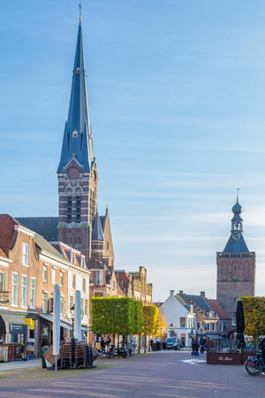 Culemborg, Netherlands - November 6, 2020: Saint Barbara church in the centre of Culemborg, municipality in Gelderland in the Netherlandsのeditorial素材