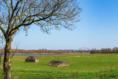 Shelters of Dutch awter line at Fort Everdingen in the Netherlands