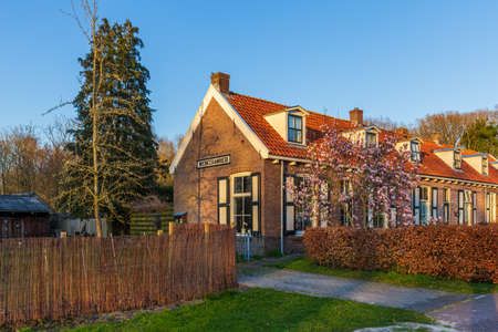 Row of historic houses Veenhuizen in The Netherlandsのeditorial素材