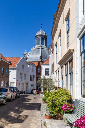 Middelburg, The Netherlands - May 29, 2021: Oost domed church in baroque style in the historic center of Middelburg in Zeeland in The Netherlandsのeditorial素材