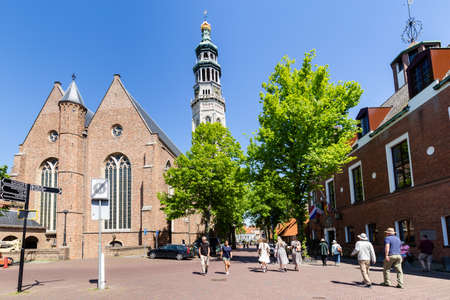 Middelburg, The Netherlands - May 29, 2021: Lange Jan church in the historic center of Middelburg in Zeeland in The Netherlandsのeditorial素材
