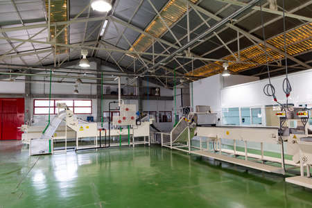 Molina de Segura, Spain- March 30, 2022: Setup of canning machinery in factory of canning industry