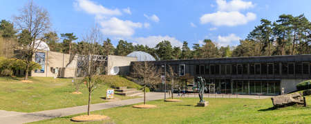 Genk, Belgium - April 16, 2022: Cosmodrome observatory at entrance Kattevennen in National Park Hoge Kempen in Genk Belgiiumのeditorial素材