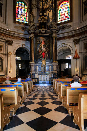 Scherpenheuvel-Zichem, Belgium - April 16, 2022: Interior of Basilica Onze-lieve-vrouw of...