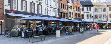 Scherpenheuvel-Zichem, Belgium - April 16, 2022: Streetview of city Scherpenheuvel place of pilgrimage in Scherpenheuvel-Zichem in Flemish Brabant in Belgiumのeditorial素材
