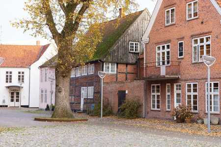 Cityscape of picturesque hanseatic village Tonder in Southern Denmarkの写真素材