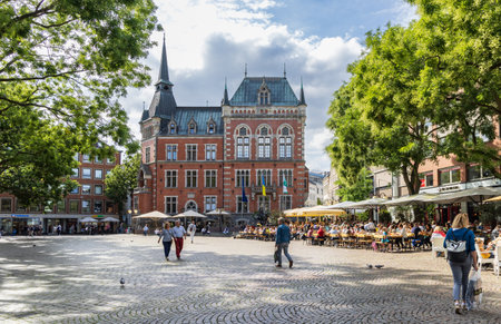 Oldenburg, Germany - July 28, 2022: City hall in the centre of Oldenburg in Lower Saxony in Germany Europeのeditorial素材