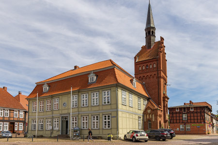 Domtiz, Germany - August 2, 2022: Cityscape Domitz in Mecklenburg-Vorpommern Germany well know for...