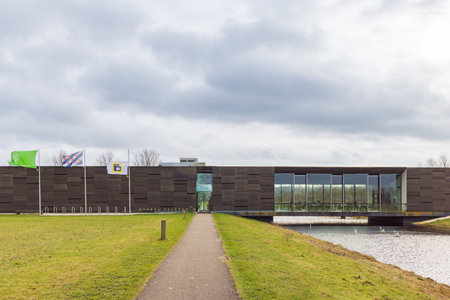 Heerenveen, The Netherlands - Februari 17, 2023: Estate and park Oranjewoud with museum Belvedere in Heerenveen Friesland province in The Netherlandsのeditorial素材