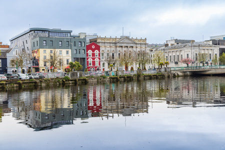 Cork, Ireland - April 16, 2023: Cityscape of Cork in Munster province in Ireland Europeのeditorial素材