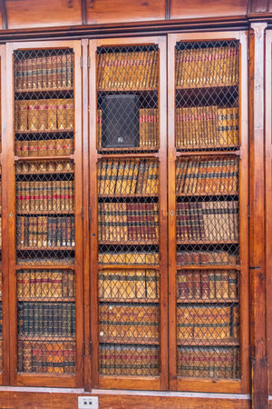 Cork, Ireland - April 17, 2023: Library cabinets in Aula Maxima University College of Cork Munster province in Ireland Europeのeditorial素材