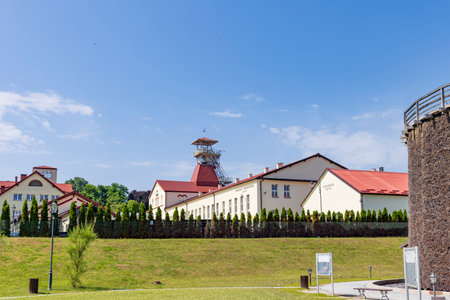 Wieliczka , Poland - July 19, 2023: Main building and park of Wieliczka Salt mine near Cracow in Polandのeditorial素材
