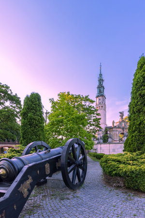 Poland, Czestochowa - July 19, 2023: Jasna Gora fortified monastery and church. Polish Catholic pilgrimage site with Black Madonnaのeditorial素材