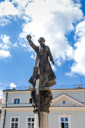 Krakow, Poland - July 18, 2023: Statue of Piotr Skarga Polish Jesuit preacher and leading figure of the Counter Reformation in the Polish Lithuanian Commonwealth in Krakow Malopolska region in Polandのeditorial素材