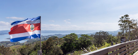 View from viewpoint Mirador Tilaran of Laguira de Arsenal in Costa Rica Central Americaの写真素材