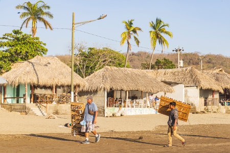San Juan del Sur, Nicaragua - March 23, 2024: Beatuiful bay and beach of San Juan del Sur coastal town on the Pacific Ocean in the Rivas department in southwest Nicaragua.のeditorial素材