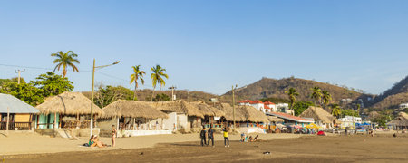San Juan del Sur, Nicaragua - March 23, 2024: Beatuiful bay and beach of San Juan del Sur coastal town on the Pacific Ocean in the Rivas department in southwest Nicaragua.のeditorial素材
