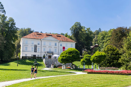 Ljubljana, Slovenia - August 31, 2024: Tivoli park and garden of Ljubljana capital city of Sloveniaの写真素材