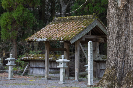 Aso, Japan - March 25, 2025: Saigandenji Temple in little village Aso Kumamoto perfecture in Japanのeditorial素材